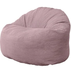 Pouf velours côtelé épais BANANAIR 100cm violet parme