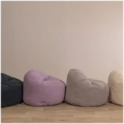 Pouf velours côtelé épais BANANAIR 100cm violet parme
