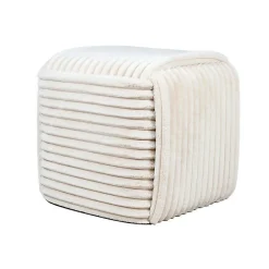 Pouf WIKI crème style moderne 43x43x38 cm, confort et élégance.