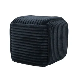 Pouf WIKI noir, design moderne, 43x43x38 cm, confort et élégance.