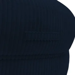 Pouf XXL déhoussable en velours côtelé BANANAIR 110x100 cm + repose-pieds bleu foncé