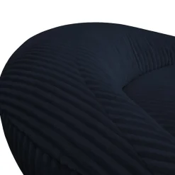 Pouf XXL déhoussable en velours côtelé BANANAIR 110x100 cm + repose-pieds bleu foncé