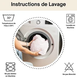 Pouf XXL déhoussable en velours côtelé BANANAIR 110x100 cm rose