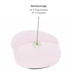 Pouf XXL déhoussable en velours côtelé BANANAIR 110x100 cm rose