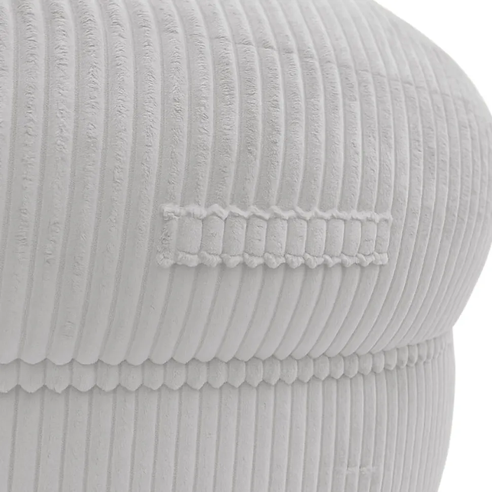 Pouf XXL déhoussable en velours côtelé BANANAIR 110x100 cm gris clair