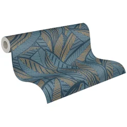 Profhome 399335-GU Papier peint à motifs graphiques légèrement texturé satiné 5,33 m2