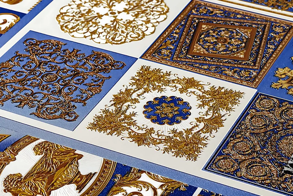 Profhome 370481-GU Papier peint baroque légèrement texturé scintillant 7,035 m2
