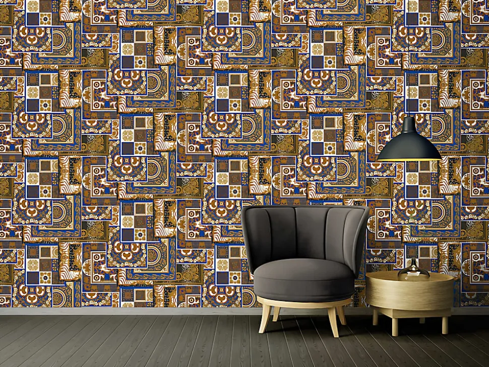 Profhome 370481-GU Papier peint baroque légèrement texturé scintillant 7,035 m2