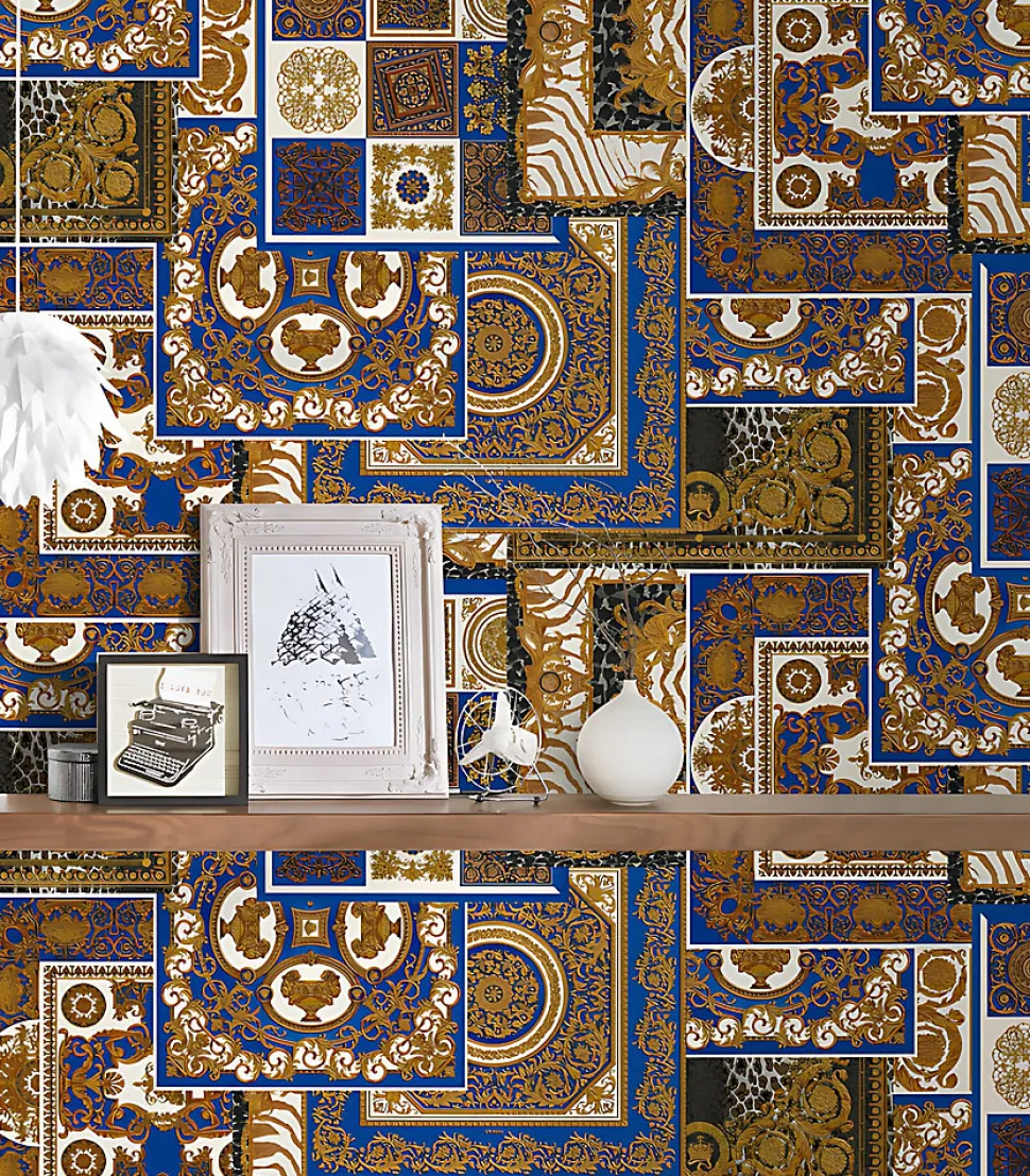 Profhome 370481-GU Papier peint baroque légèrement texturé scintillant 7,035 m2