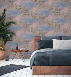 Profhome 378581-GU Papier peint à motifs graphiques légèrement texturé mat 5,33 m2