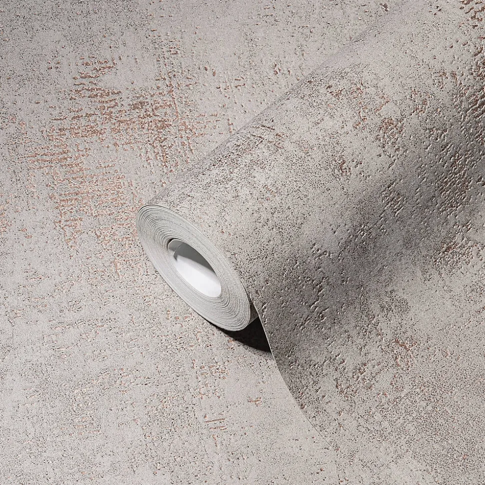 Profhome 388328-GU Papier peint aspect crépi légèrement texturé et des accents métalliques 5,33 m2