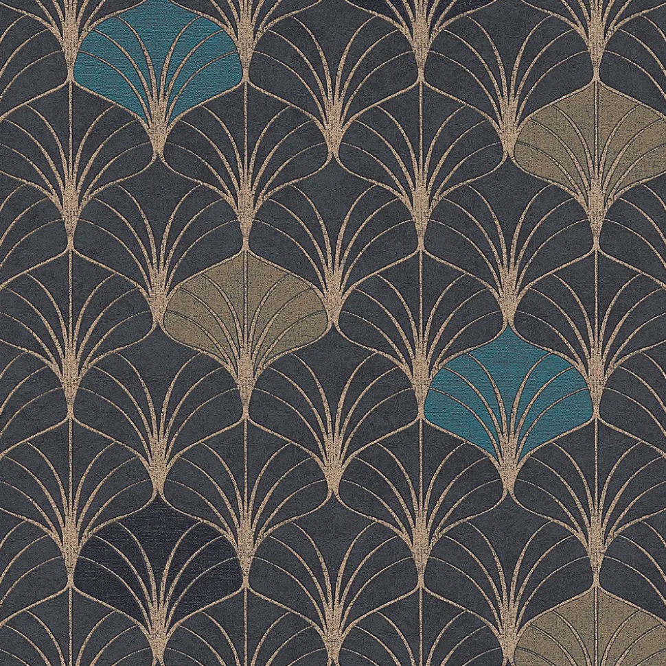 Profhome 374833-GU Papier peint à motifs graphiques lisse subtilement chatoyant 5,33 m2