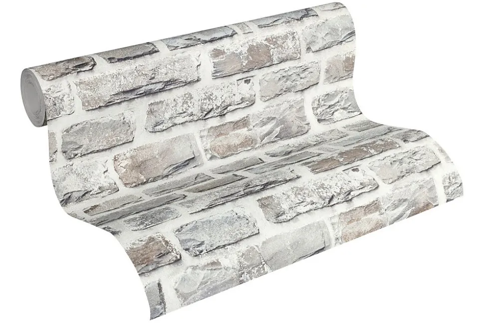 Profhome 361403-GU Papier peint aspect pierre carrelage lisse mat 5,33 m2