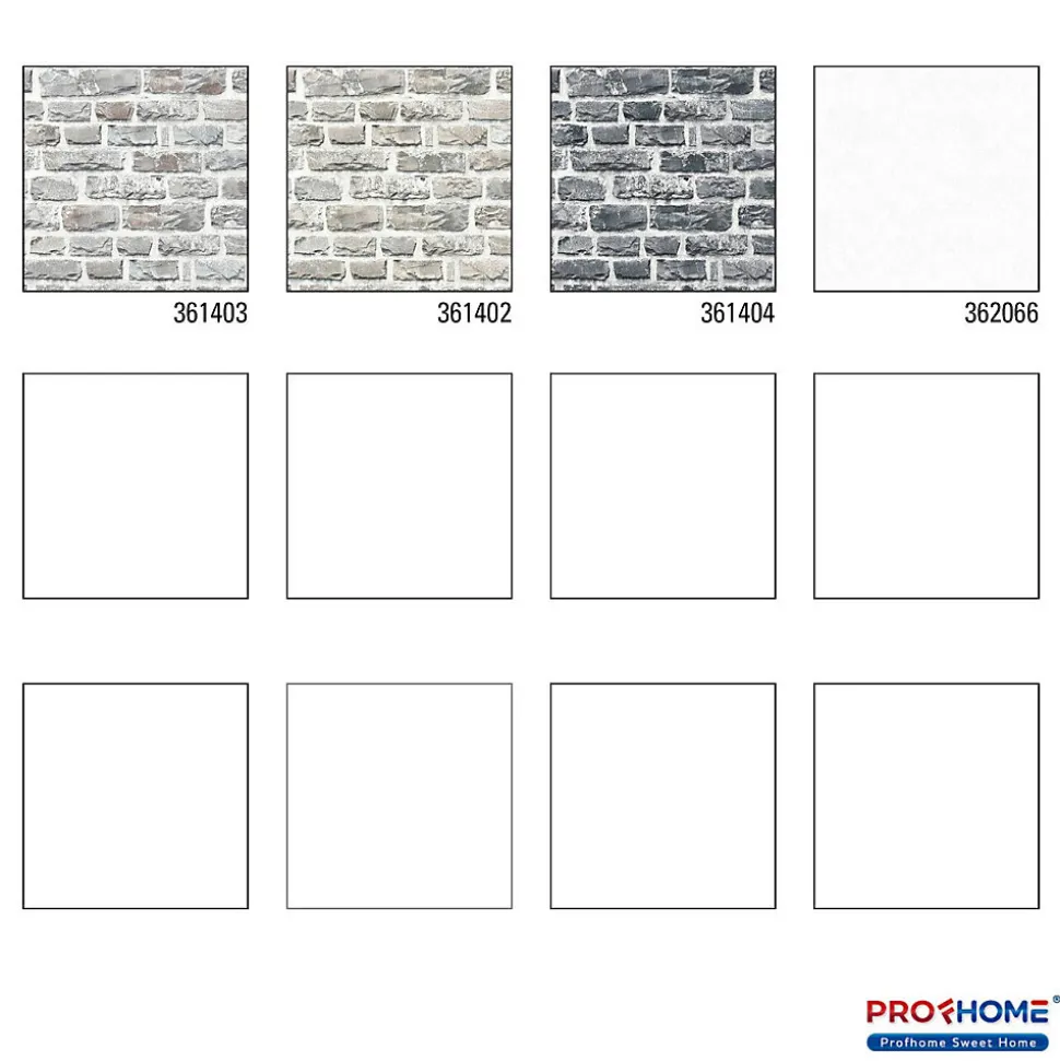 Profhome 361403-GU Papier peint aspect pierre carrelage lisse mat 5,33 m2