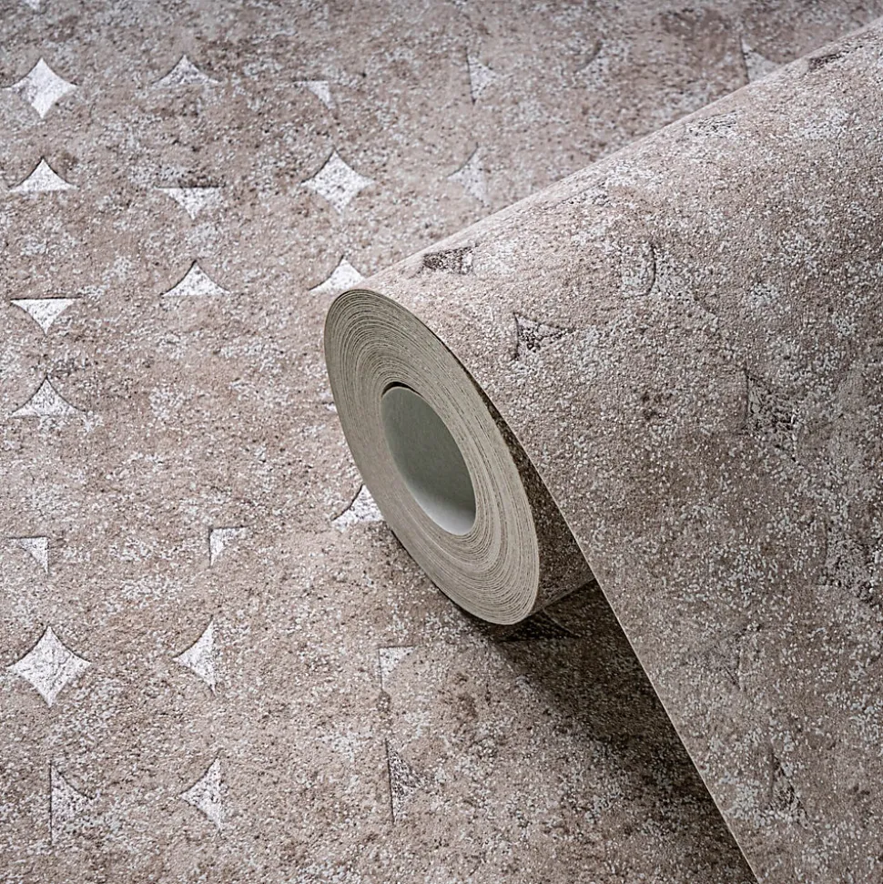 Profhome 396562-GU Papier peint à motifs graphiques texturé et des accents métalliques 5,33 m2