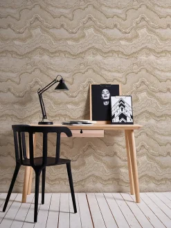 Profhome 396592-GU Papier peint à motifs graphiques texturé et un effet métallique 5,33 m2