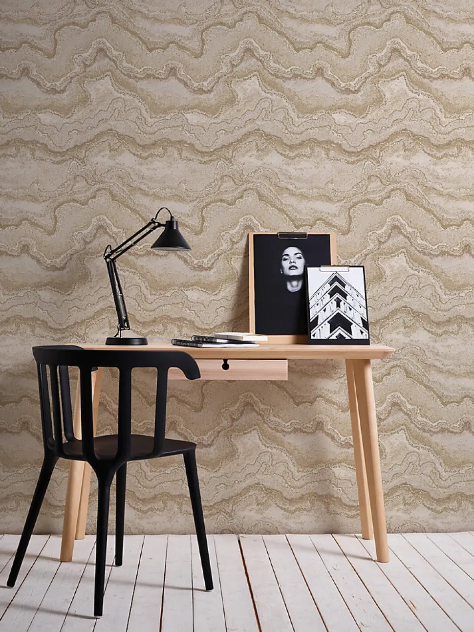 Profhome 396592-GU Papier peint à motifs graphiques texturé et un effet métallique 5,33 m2