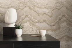 Profhome 396592-GU Papier peint à motifs graphiques texturé et un effet métallique 5,33 m2