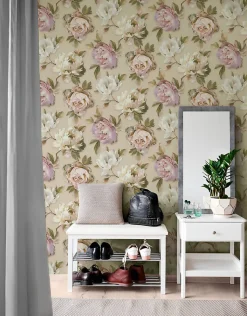 Profhome 396081-GU Papier peint floral légèrement texturé mat 5,33 m2