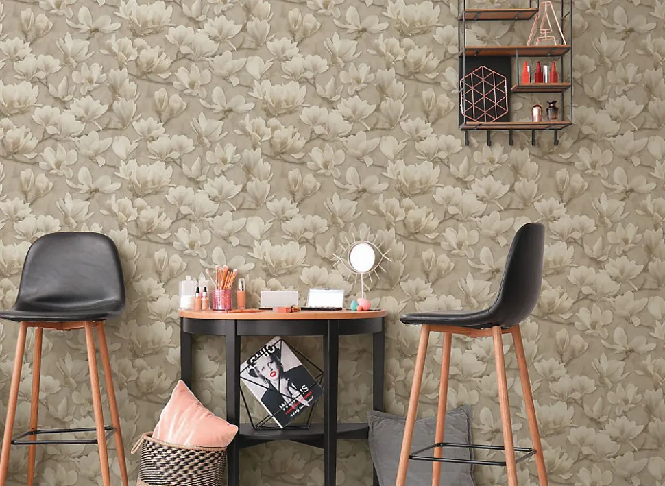 Profhome 396102-GU Papier peint floral légèrement texturé mat 5,33 m2