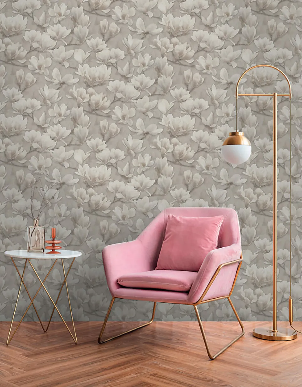 Profhome 396102-GU Papier peint floral légèrement texturé mat 5,33 m2