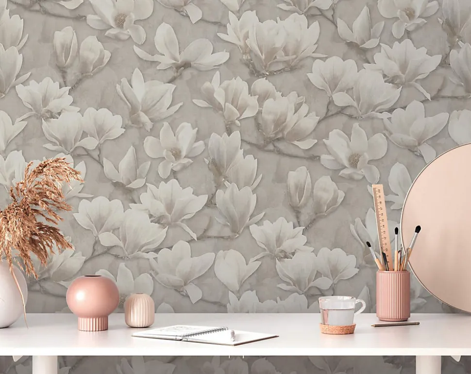 Profhome 396102-GU Papier peint floral légèrement texturé mat 5,33 m2