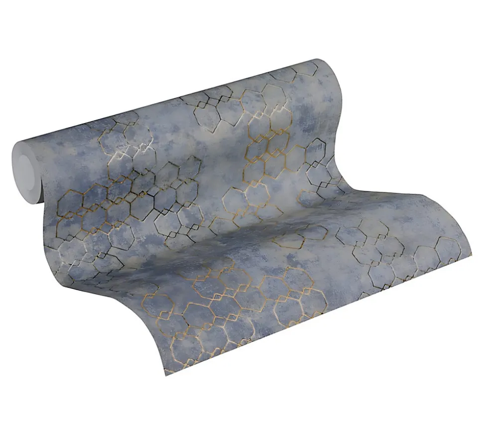 Profhome 374245-GU Papier peint à motifs graphiques légèrement texturé subtilement chatoyant 5,33 m2