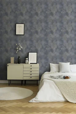 Profhome 374245-GU Papier peint à motifs graphiques légèrement texturé subtilement chatoyant 5,33 m2