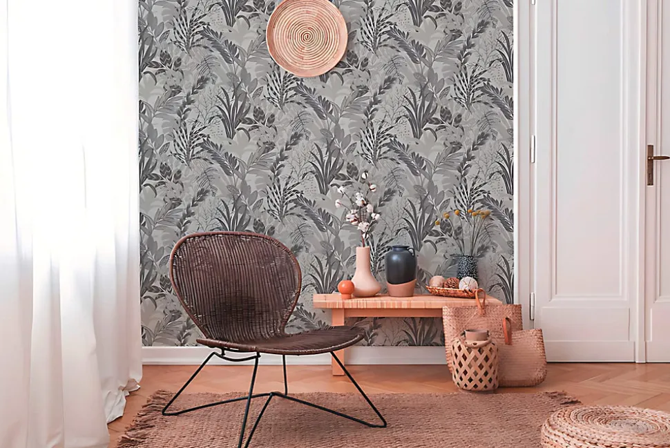 Profhome 378604-GU Papier peint floral légèrement texturé mat 5,33 m2