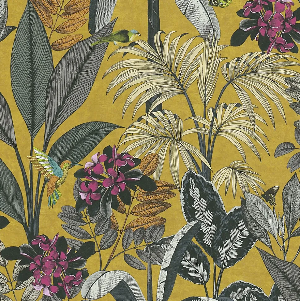Profhome 387381-GU Papier peint moitf d'oiseaux lisse mat 5,33 m2