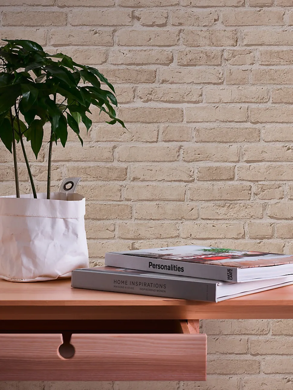 Profhome 355812-GU Papier peint aspect pierre carrelage légèrement texturé mat 5,33 m2