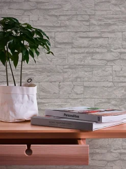 Profhome 707116-GU Papier peint aspect pierre carrelage légèrement texturé mat 5,33 m2