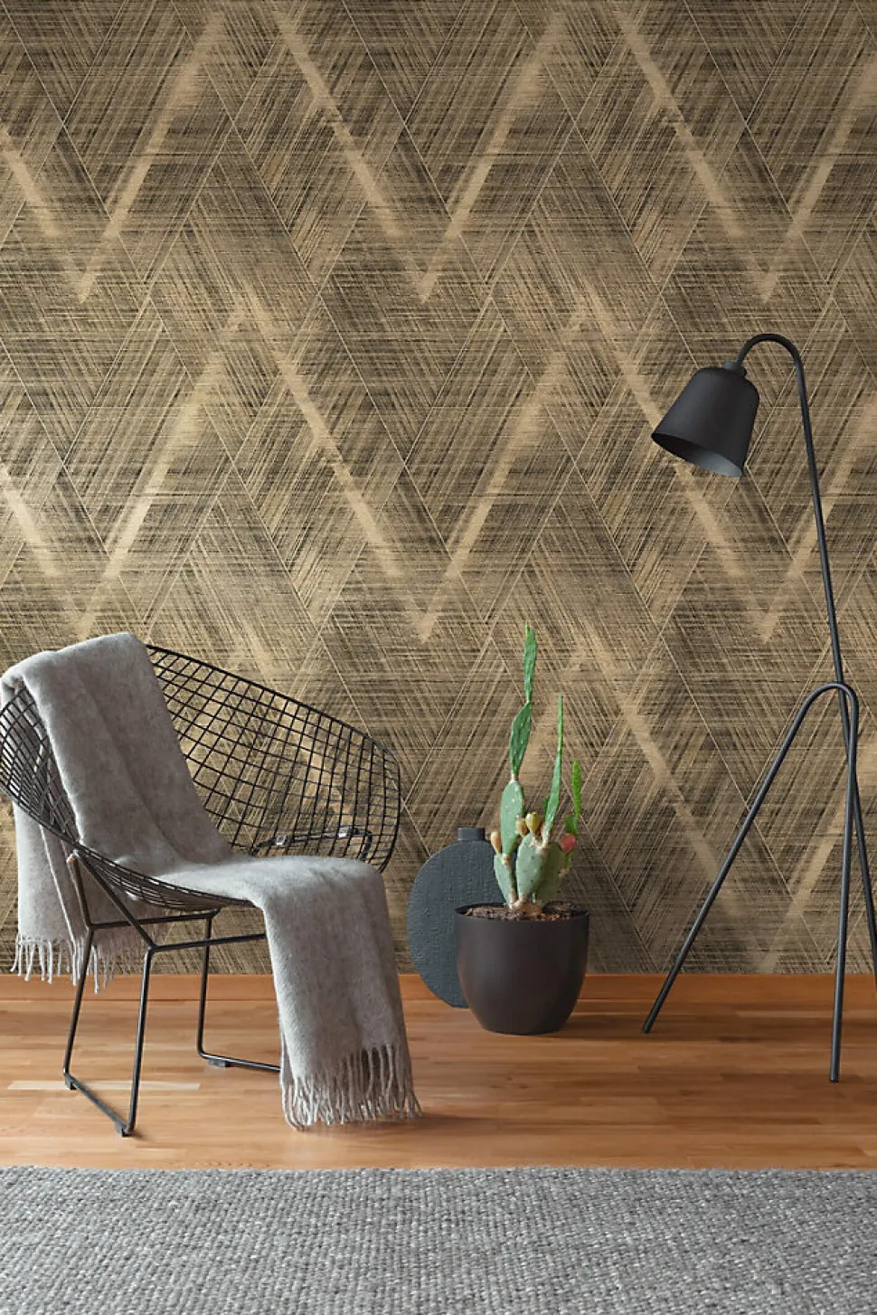 Profhome 388245-GU Papier peint 3D légèrement texturé et des accents métalliques 5,33 m2