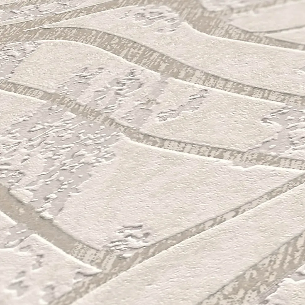 Profhome 395072-GU Papier peint à motifs graphiques texturé brillant 5,33 m2