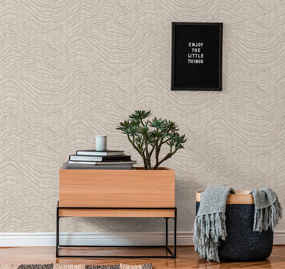 Profhome 395072-GU Papier peint à motifs graphiques texturé brillant 5,33 m2