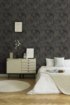 Profhome 374246-GU Papier peint à motifs graphiques légèrement texturé subtilement chatoyant 5,33 m2