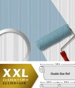 Profhome 581310-GU Papier peint à rayures légèrement texturé mat 26,5 m2