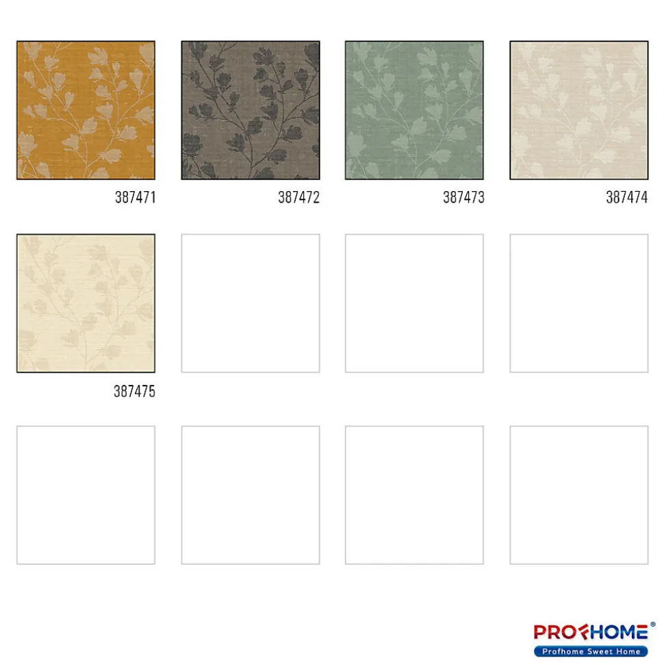 Profhome 387473-GU Papier peint floral légèrement texturé mat 5,33 m2