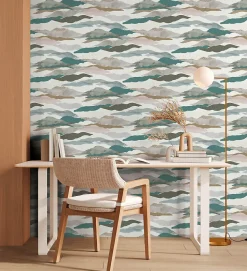 Profhome 396993-GU Papier peint à motifs graphiques légèrement texturé mat 5,33 m2
