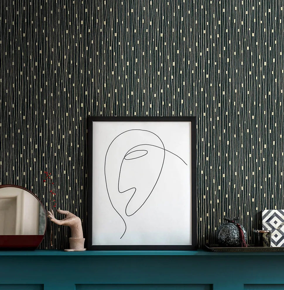 Profhome 388224-GU Papier peint à rayures légèrement texturé subtilement scintillant 5,33 m2