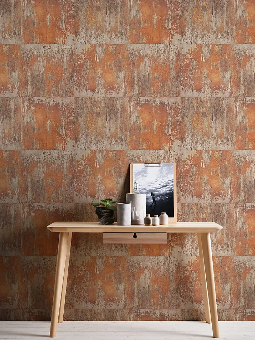 Profhome 361182-GU Papier peint rétro lisse mat 5,33 m2