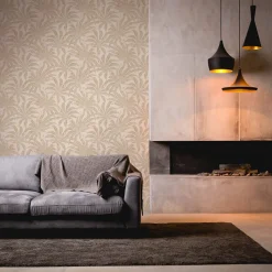 Profhome 395015-GU Papier peint nature texturé et des accents métalliques 5,33 m2
