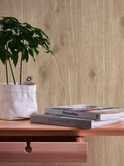 Profhome 300434-GU Papier peint aspect bois lisse mat 5,33 m2