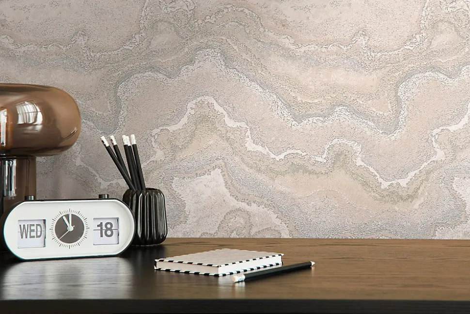 Profhome 396596-GU Papier peint à motifs graphiques texturé et un effet métallique 5,33 m2