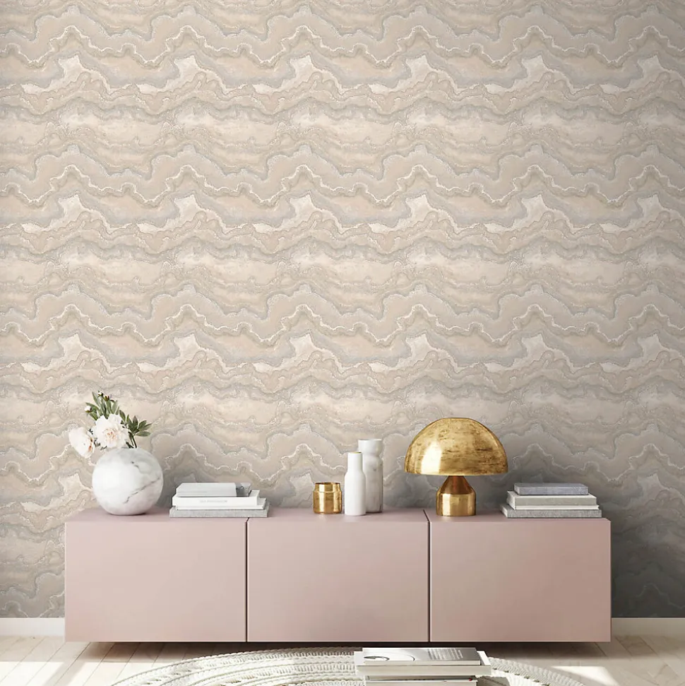 Profhome 396596-GU Papier peint à motifs graphiques texturé et un effet métallique 5,33 m2