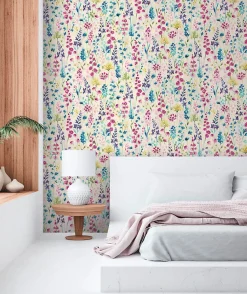 Profhome 396061-GU Papier peint floral légèrement texturé mat 5,33 m2