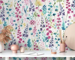 Profhome 396061-GU Papier peint floral légèrement texturé mat 5,33 m2