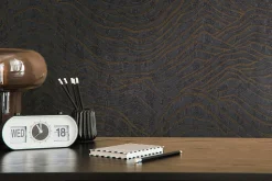 Profhome 395073-GU Papier peint à motifs graphiques texturé et des accents métalliques 5,33 m2