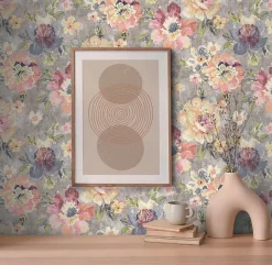 Profhome 396072-GU Papier peint floral légèrement texturé mat 5,33 m2