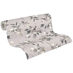 Profhome 397684-GU Papier peint style country lisse et des accents métalliques 5,33 m2